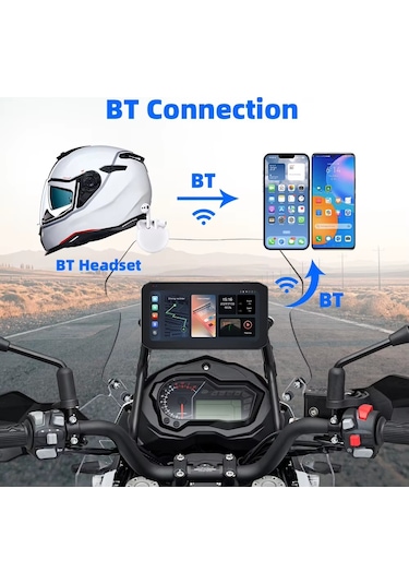 Motosiklet Ekran Carplay Android Auto Ön Ve Arka Kamera Kayıt Özellikli Lastik Sensörlü Multimedya 6.2"