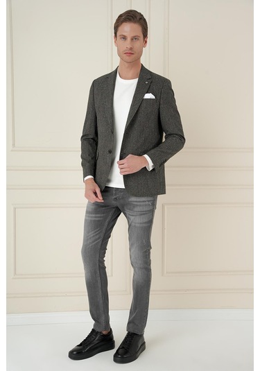 C 692 Slim Fit Haki Spor Ceket Haki