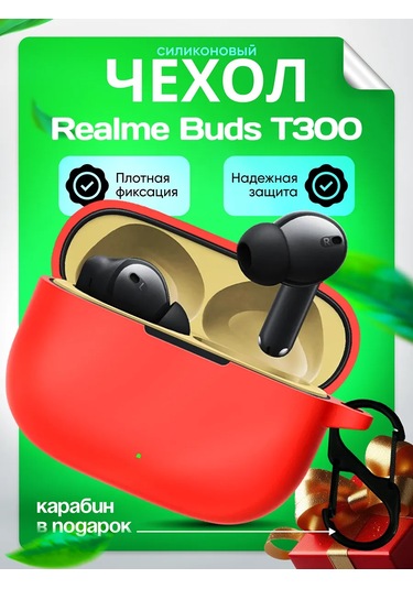 Dzen-store Realme Buds T300 Kulaklık Kılıfı 206902030 Kırmızı