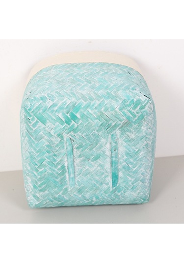 Humi 42x42x33 Cm Doğal Bambu Xl Sepet Mavi