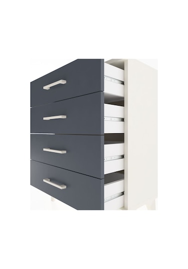 Arges Komodin 4 Çekmeceli 60x30x80 Aytaşı-antrasit Aytaşı