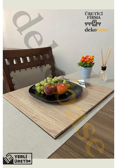 Meşe 4 Adet Çok Amaçlı Koltuk Kenar Sehpası, Supla, Yemek Servis Altlığı Meşe