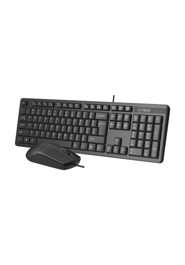 A4 Tech Kr-3330s, Siyah, Usb Kablolu, Türkçe Q, Multimedya, Klavye Mouse Set Optik