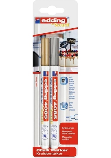 Edding Cam Kalemi 2'li Blister Altın&gümüş E4085 Çok Renkli