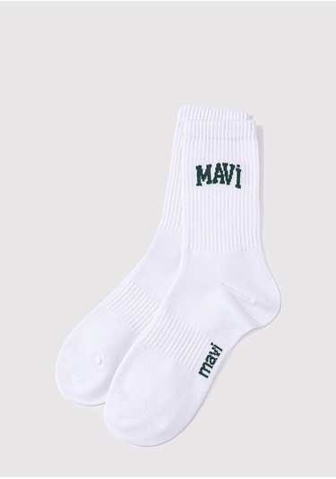 Mavi - Beyaz Soket Çorap 0911160-620 Beyaz