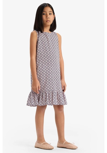 DeFacto Kız Çocuk Desenli Viskon Kolsuz Yazlık Elbise E7498A825SMPN452 DeFacto Kız Çocuk Desenli Viskon Kolsuz Yazlık Elbise E7498A825SMPN452