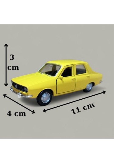 Nostaljik Metal Çek Bırak Sarı Araba Renault 12 Kapılar Açılır Diğer