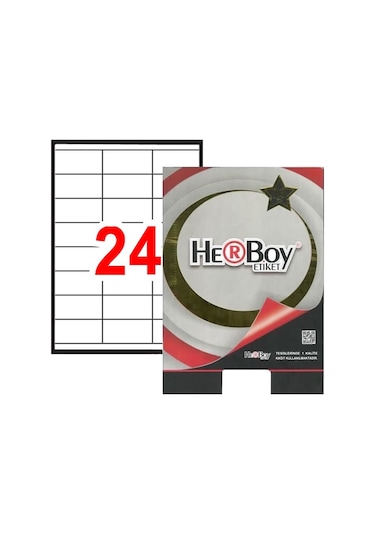 Herboy Hb-1324 70mmx35mm Beyaz Lazer Etiket