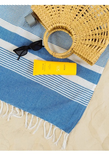 Gang Büyük Plaj Havlusu 90x180 Cm Pamuk Hint 391924863 MAvi