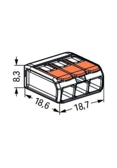 Wago Çok Amaçlı Konnektör 3x4mm 50ad Wag221413