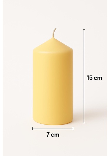 Silindir Mum 7x15 Cm Krem Krem