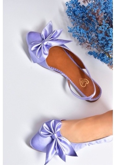 Eflatun Saten Kumaş Kadın Babet H726809004 Eflatun