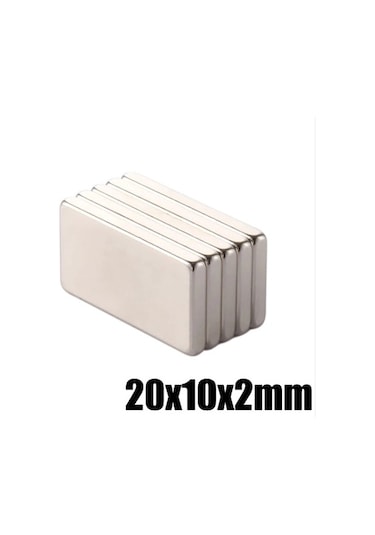 5 Adet 20X10X2 Süper Güçlü Neodyum Mıknatıs Magnet