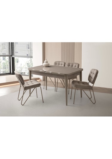 Ortadan Açılır Büyüyen 70x120cm Cappicino Ahşap Salon Yemek Masa Sandalye Takımı 4 Banky Sandalyeli Cappicino Ortadan Açılır Büyüyen 70x120cm Cappicino Ahşap Salon Yemek Masa Sandalye Takımı 4 Banky Sandalyeli Cappicino