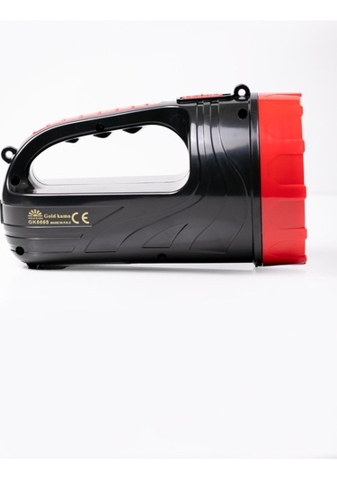 Gold Uzun Mesafeli Ledli Şarjlı El Feneri Gk6665 Kamp, Avcı, Balıkçı Feneri, Çadır Lambası Siyah