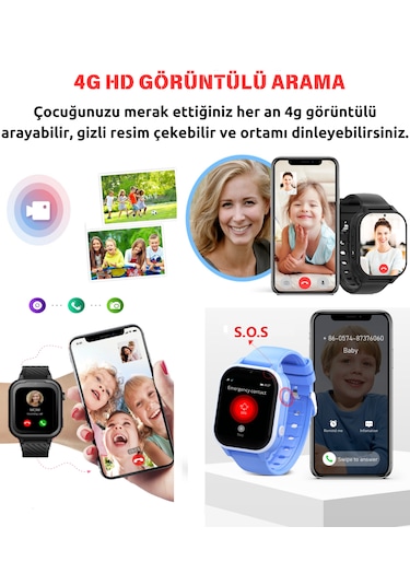 Wonlex KT19 Android 4G Sim Kartlı Akıllı Çocuk Takip Saati (Distribütör Garantili)