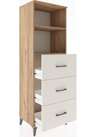 Hyperion Dolap 2 Raflı 3 Çekmeceli 60x44x182 Çam-aytaşı Çam
