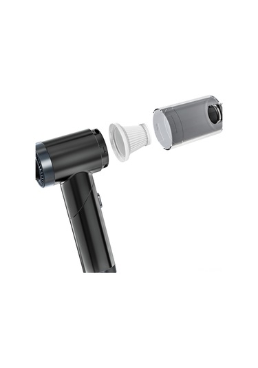 Mufunye Güçlü 6000pa Emişli Katlanabilir Araç İçi El Tipi Vakum Makinesi - Siyah Siyah