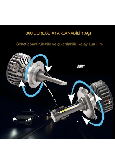 Fiat Tipo Uzun - Kısa Faruyumlu Şimşek Etkilii Led Xenon Pro Series H4