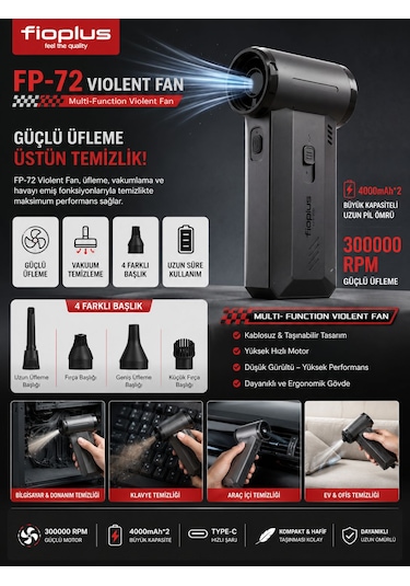 Şarjlı Araç Süpürgesi 4000 Mah