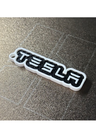 Markanıza Özel Petek Desenli Tesla Yazılı 3d Anahtarlık