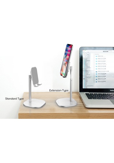 Maiyame Alüminyum Geniş Tabanlı Uzatılabilir Telefon Ve Tablet Ayakçılığı - Siyah, 45 Derece Açı Ayarlı, Dikey-yatay Kullanıma Uygun