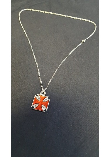 Dükkan Design Kırmızı Gama Cross Kolye Sarı