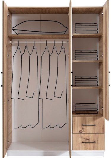 Genç Odası Efes 3 Kapaklı Dolap,karyola,komodin Ceviz Krem Ceviz