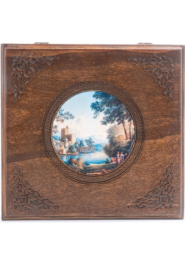 Saray Bahçesinde Gezinti Küçük Boy Vintage Masif Kutu