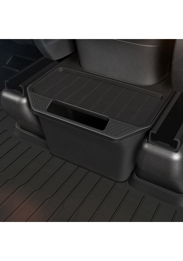 Tesla Model Y Çöp Kutusu Aksesuarları İçin Arka Orta Konsol Saklama Kutusu Düzenleyici, Renk: Siyah