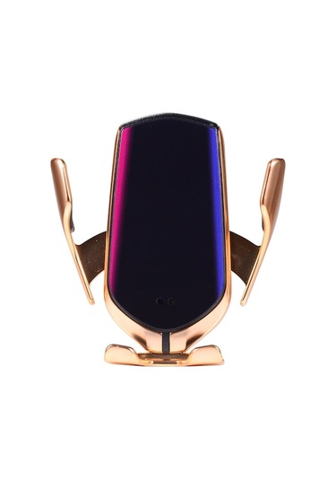 R2 Otomatik Sensörlü Kablosuz Araç Şarj Cihazı - Tip-c, Hava Çıkışı Askısı, Altın Renk, Hızlı Şarj Özelliği