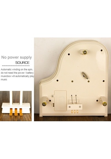 Novahub Klasik Balerin Kız Dansçı Piyano Müzik Kutusu Beyaz, Mekanik Diğer