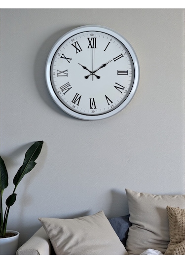 White Prime Roma Rakamlı 40 Cm Metal Duvar Saati