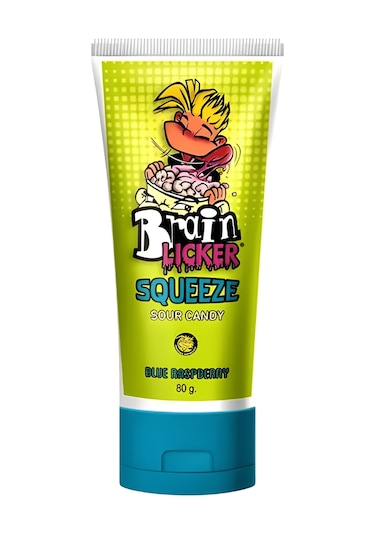 Brain Licker Squeeze Sour Candy Blue Raspberry 80 G