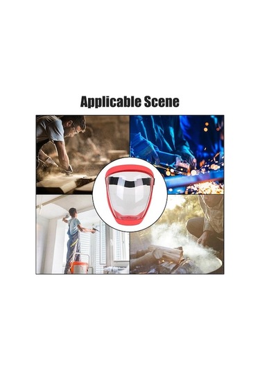 Springsun Kırmızı Güncellenmiş Tip Tam Güvenli Transparan Yüz Maskesi - Sprey, Toz Ve Çalışma/sürekli Kullanıma Dayanıklı