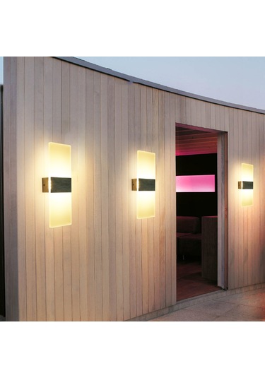 Skycity Led Duvar Lambası 110-265v 4w, Üç Renk Tonu Ayarlanabilir, Su Geçirmez Akrilik, Gümüş Renkli简约 Tasarım Gümüş