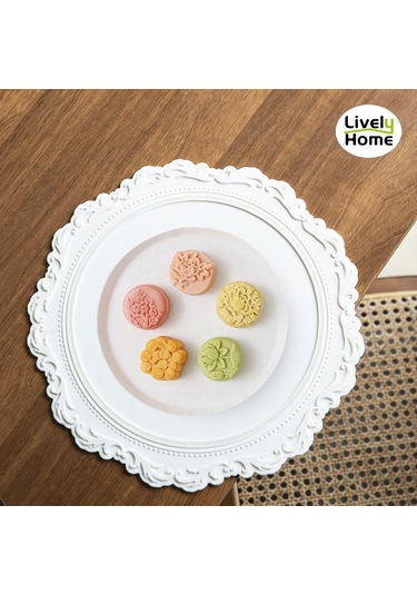 Silikon Placemat Yuvarlak Çiçek Kahve Yemek Masası Matı 34cm Kabartmalı Pembe Bardak Altlığı Isıya Dayanıklı Mutfak Sofra Takımı Yemek Matı Açık Gri, 34cm Diğer