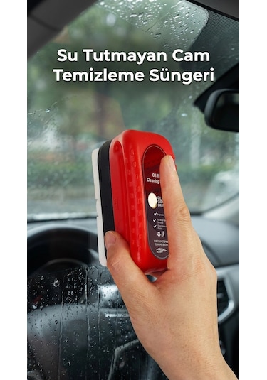 Su Tutmayan Araç Camı Temizleme Süngeri - İz Bırakmaz Temizlik