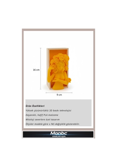 Monbc Çiçek Saçlı Kadın 3d Tasarım Dekoratif Biblo, Hediyelik Ve Ev Ofis İçin Şık Aksesuar