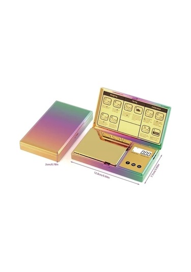Fastbuy Dream011 Krom Gökkuşağı Tartı 200g, Mini Cep Tartı, Renkli, Pratik Gıda Onsu Renkli