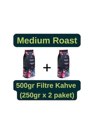 Barabicas Ruanda %100 Arabica Bourbon Öğütülmüş Kahve Medium Roast 2 x 250 G