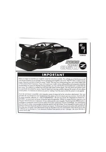 Amt 1220m 1/25 2006 Nissan 350z 2t, Demonte Plastik Araba Maketi