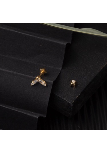 Bilezikci  14 Ayar Altın Tragus Piercing Küpe Kphsy14k22488 Sarı