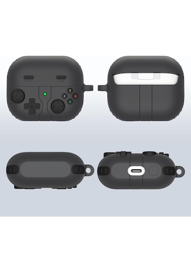 Samsung Galaxy Buds 3 / Galaxy Buds 3 Pro Uyumlu Silikon Kılıf Anahtarlıklı Kılıf Siyah