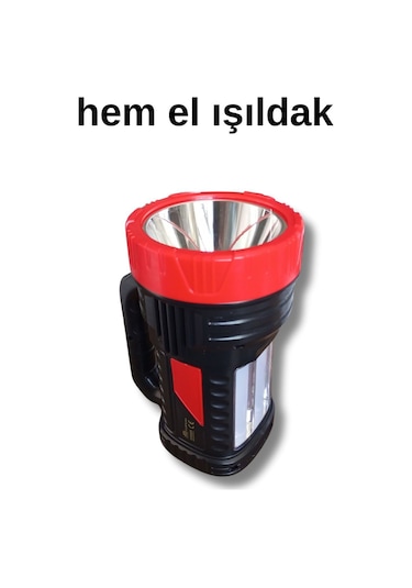 Ultra Güçlü 3000 Metre Mesafeli 8 Saat Çalışma Süreli5w El Feneri Gk-6608 Kırmızı
