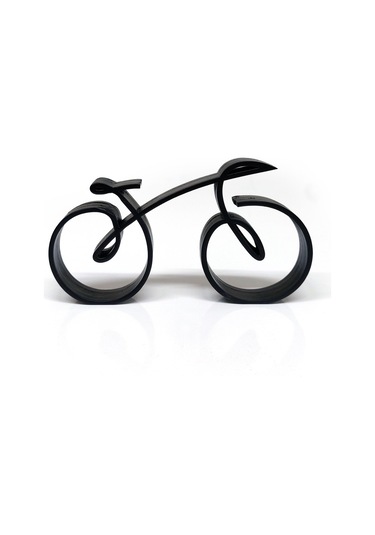 Cajuart Ahşap Dekoratif Minyatür Çizgisel Bisiklet Masa Raf Dekoru Süs Hediye