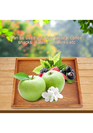 Servis Tepsisi, Dikdörtgen Ahşap Çay Tepsisi Otel Ev Mutfak Tepsileri Atıştırmalık Tepsisi Kahvaltı Tepsisi Gıda Saklama Kabı