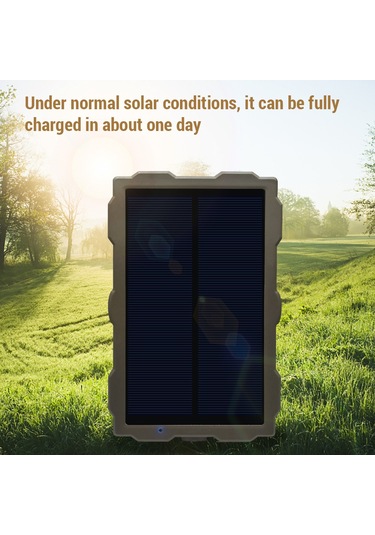 Mufunye S15 Av Kamerası İçin Güneş Enerjili Şarj Paneli - Ip66 Su Geçirmez, 1700mah Batarya, Dış Adaptör İle Şarj Edilebilir Siyah