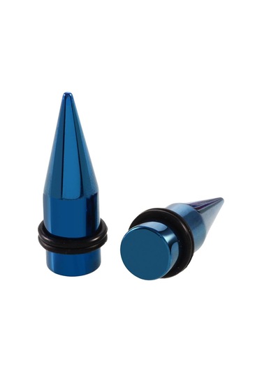 Homyl 36 Parça Kulak Göstergeleri Germe Kiti Fişler Konik 14g Koyu Mavi