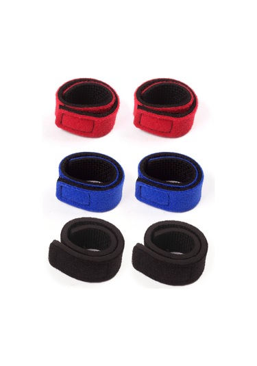 Jeemson 6 Adet Esnek Balıkçılık Kamış Bağlama Kayışı - Sbr Ve Ok Kumaş - Kırılma Dayanıklı - Taşınabilir - Siyah/mavi/kırmızı Renkler